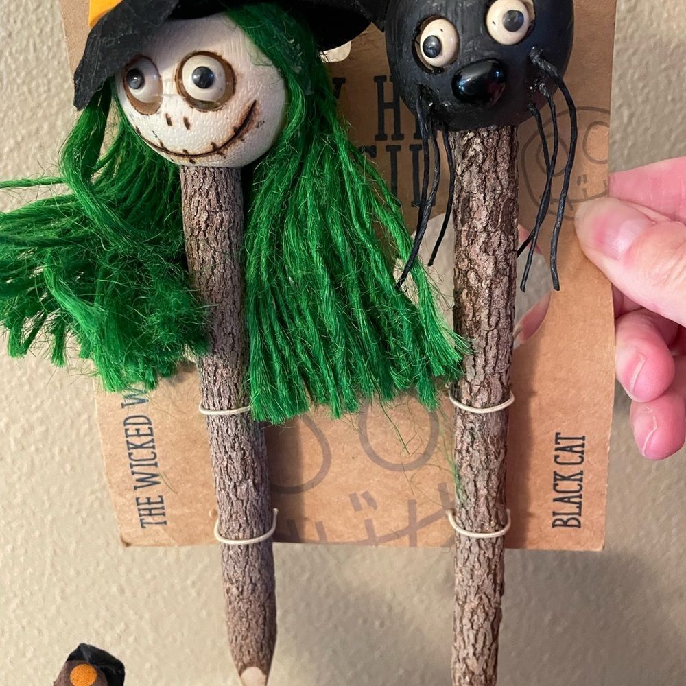 Halloween Bean Bag Characters Witch Cat plus Halloween Pencils Decorations - Picture 12 of 14